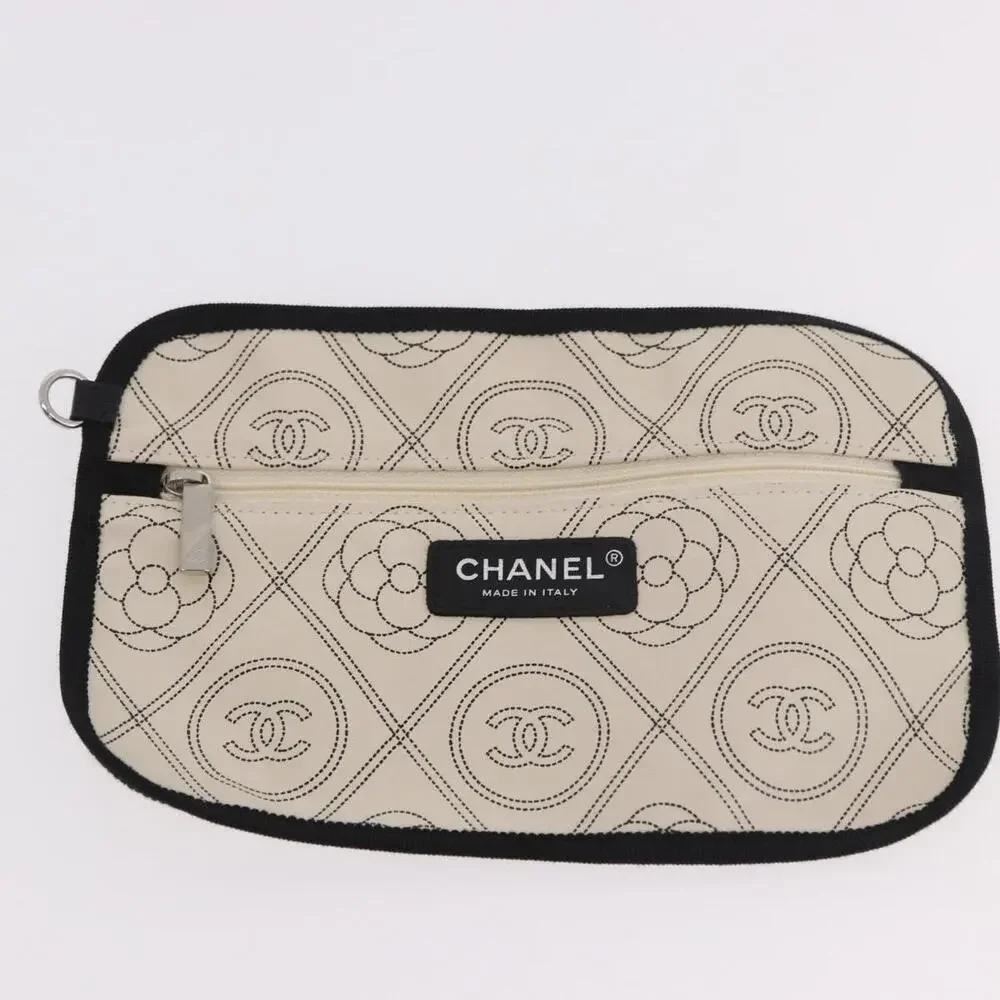 CHANEL Coated Canvas Camellia Printed Calfskin Bowling Bag
